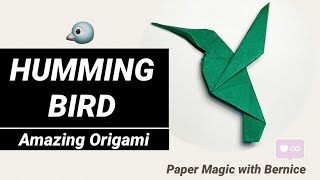How to fold a paper Hummingbird 🐦 | Beautiful paper Hummingbird | Origami Hummingbird Tutorial