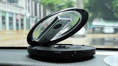 Hernido portable CD player  for car supports FM wireless connection and pairing with car radio