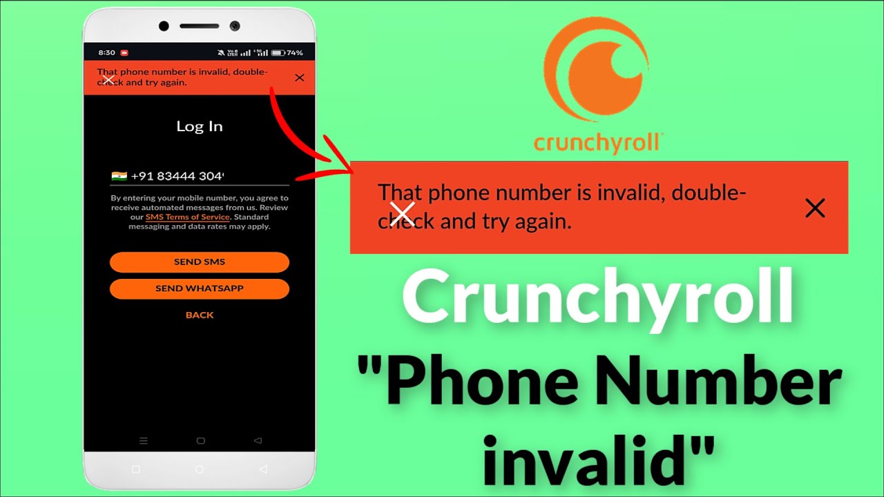 Crunchyroll - That Phone Number is invalid - Double Check And Try Again ...