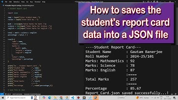 A very simple student Report Card by Python with save data in json file