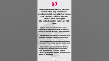 🔐 What Are Certificate Profiles in GlobalProtect? | Palo Alto NGFW MCQ Explained ✅