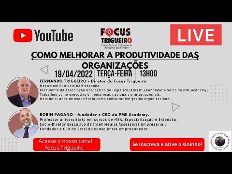 COMO MELHORAR A PRODUTIVIDADE DAS ORGANIZAÇÕES - Robin Pagano (RS)