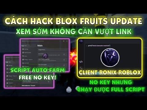 Hướng d��n Hack Blox Fruits Client Ronix No Key 100% – Auto Farm, Script Menu VIP mới, Chạy Full Script