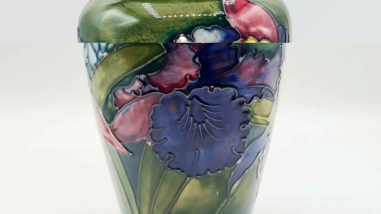 Moorcroft Vase - 1930s William Moorcroft Orchid Vase