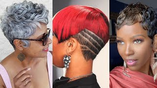 Sassy Pixie//Grey HairCuts for Black Women of All Ages and Hair Textures