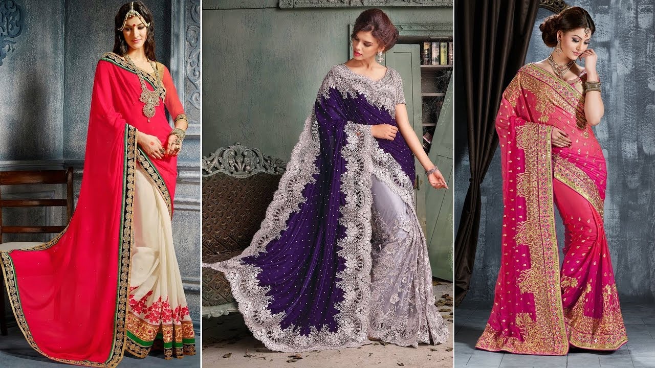 Beautiful Designer Sarees for Wedding Party Wear - YouTube
