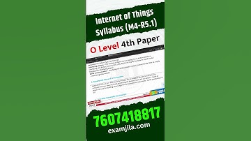 o level iot syllabus m4r5 | internet of things syllabus o level #m4r5 #newideasyt #iot