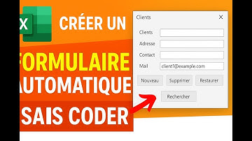 Créer un Formulaire Automatique dans Excel sans coder