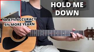 Hold Me Down - Daniel Caesar (Guitar Tutorial) No Capo! Guitar Playthrough