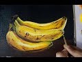 Realistic Banana Painting| Acrylic on canvas| Fruits painting