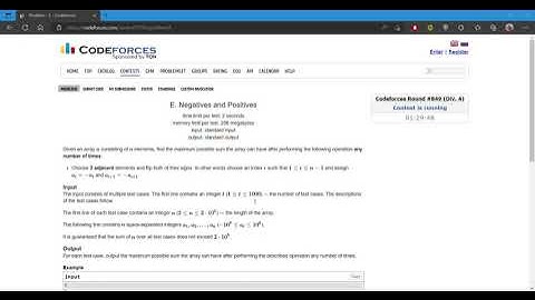 Negatives and Positives ||  CODEFORCES ROUND #849
