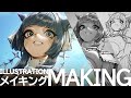 【グリザイユ画法：メイキング74】ゴシック魔導士ちゃん