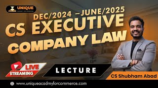 Company Law  Demo Lecture - 1  | New Syllabus CS Executive | CS Shubham Abad