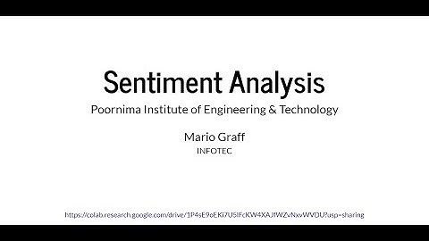 Online Session on Text Classification and Sentiment Analysis By Mario Graff | IEEE CIS PIET #ml