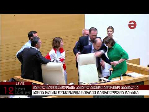 ხმაურ პარლამენტში - „ევროპული საქართველო“ რუსი დეპუტატის წინააღმდეგ