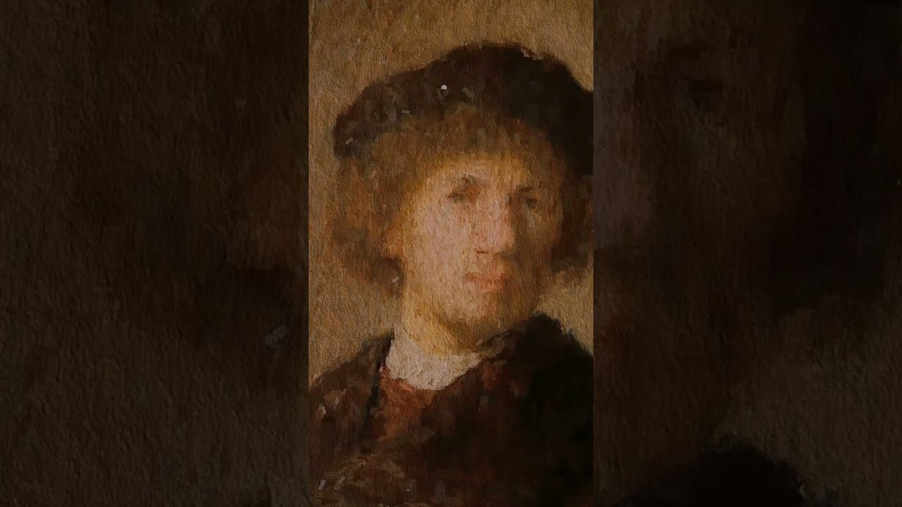 Rembrandt "Self-portrait in beret" 1630. Copper, oil. 15 x 12.2 cm. 