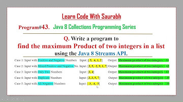 Java Interview Questions and Answers Q43 Find Maximum Product of Two Integers in a List using Java 8