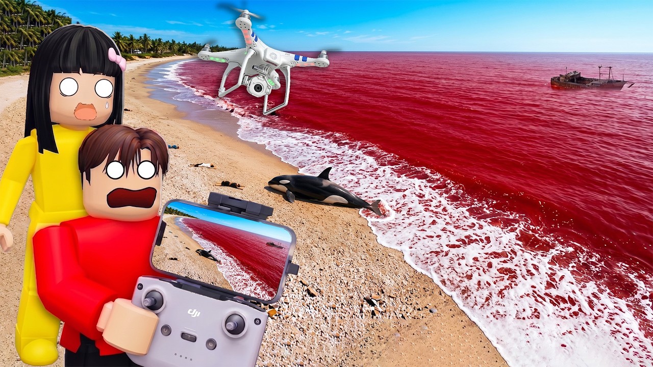 Yuta Mio Panik Drone Merekam Air Laut Berwarna Merah Darah, Warga Panik! | ROBLOX