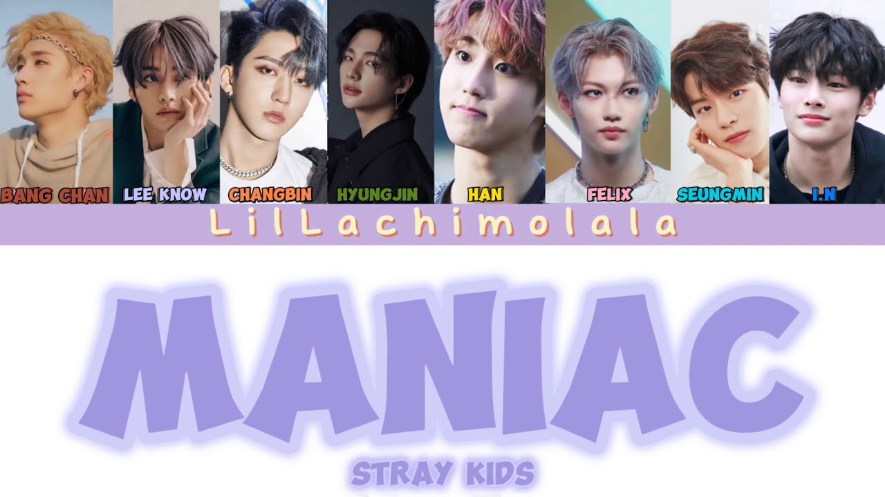 Stray Kids “Maniac” colour coded lyrics (Romanized) - YouTube