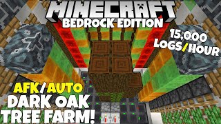 Minecraft Bedrock: Overpowered Dark Oak Tree Farm Tutorial! 15,000 Logs/Hour! MCPE Xbox PC Switch