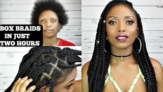 How To | 2 hours Jumbo Box Braids Tutorial On Short Natural Hair screenshot 1