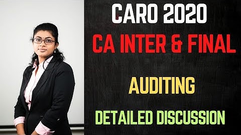 CA INTER/ FINAL | AUDIT | MAY 25 EXAMS |  CARO 2020 |DETAILED SESSION