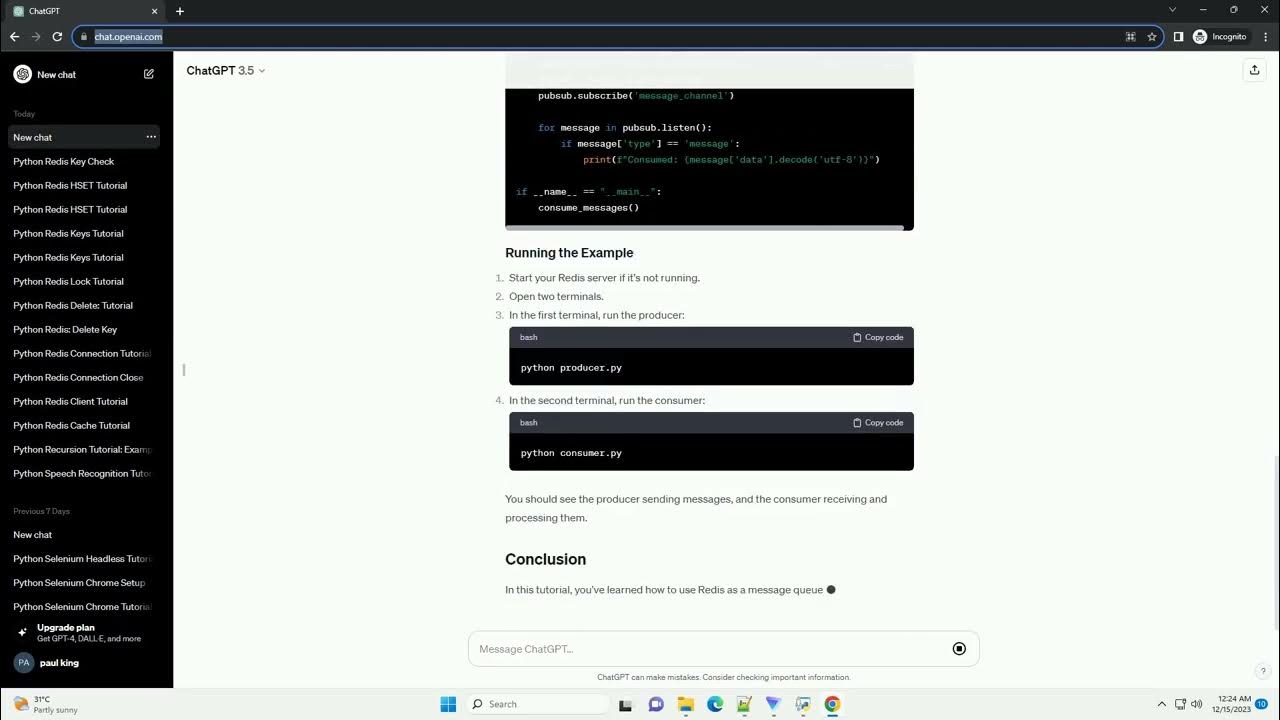 python redis message queue YouTube