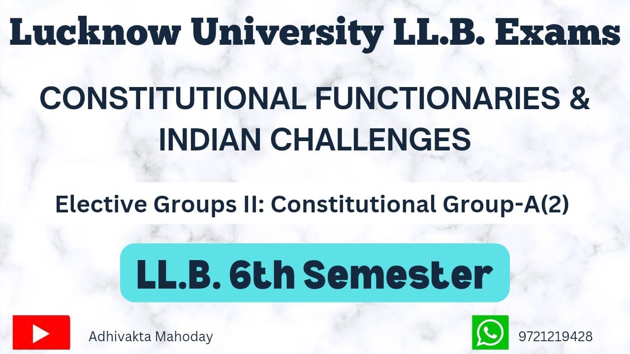 Lucknow University law Exam Important Questions, Constitutional ...