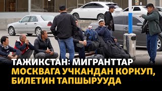 Тажикстан: Мигранттар Москвага алган билетин тапшырууда