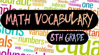 8th Grade Math Vocabulary Words (CCSS)