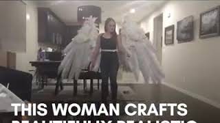 This Woman Crafts Beautifully Realistic costume Wings