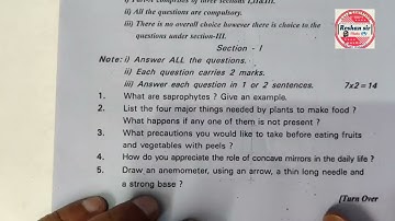 🔥7th Class SA-2 Physics Science Government Question Paper