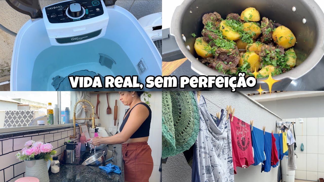 Vida real sem perfeição: comidinha caseira,😋faxina na cozinha e lavanderia sem complicação🧺🫧🧼