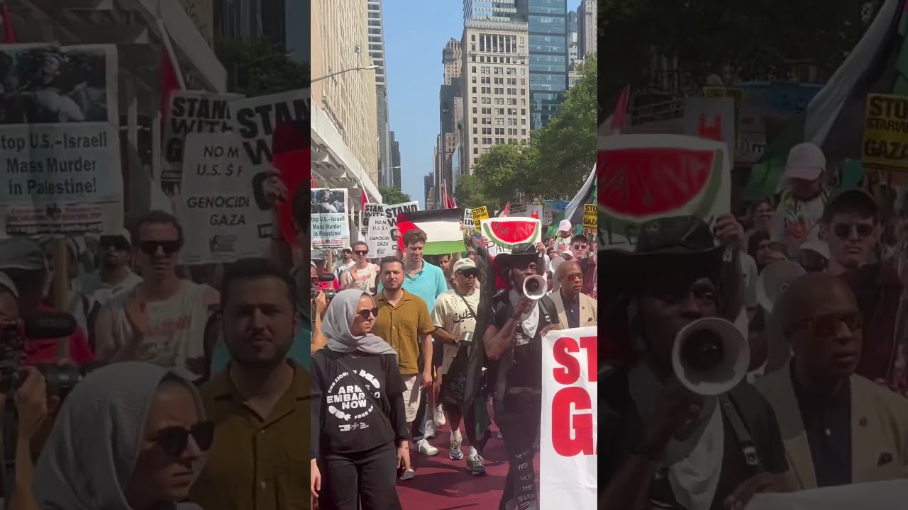 Stop Starving Gaza Now Protest and Mass March in NYC 