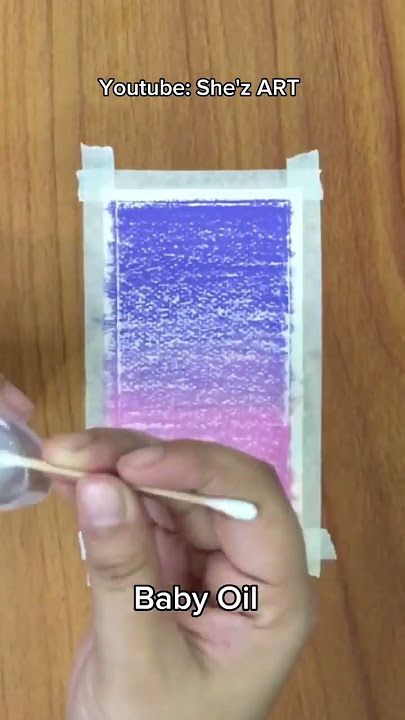 Blending Oil Pastel with Baby Oil | How to blend Oil pastels #drawing #art #mungyo #blending #shorts