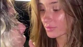 Passionate lesbian girl kissing 
