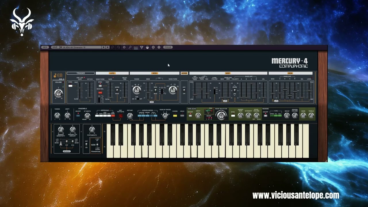Cherry Audio Mercury-4 Synth Presets - 4th Dimension walkthrough - Vicious Antelope