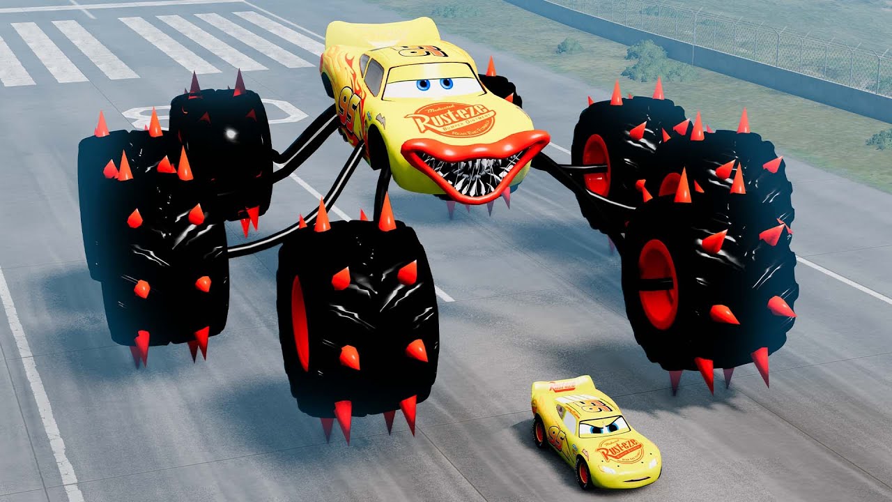 Epic escape from The Zombie Lightning McQueen Eater, Truck Eater |BeamNG.Drive Compilation#1