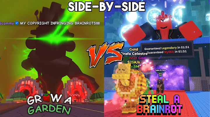 Grow a Garden vs Steal a Brainrot Admin Abuse Side-by-Side Comparison [ROBLOX]