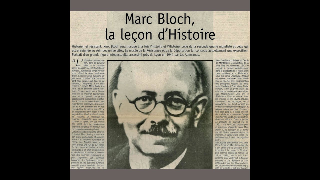 L'APOLOGIA DELLA STORIA DI MARC BLOCH - YouTube