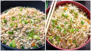Restaurant - Style Veg Fried Rice 2 Min Street Style Chinese fried Rice By Sariya