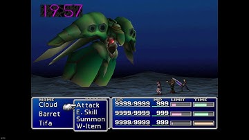 Final Fantasy VII Overflow Glitch - Beat Emerald Weapon in one hit with Barret