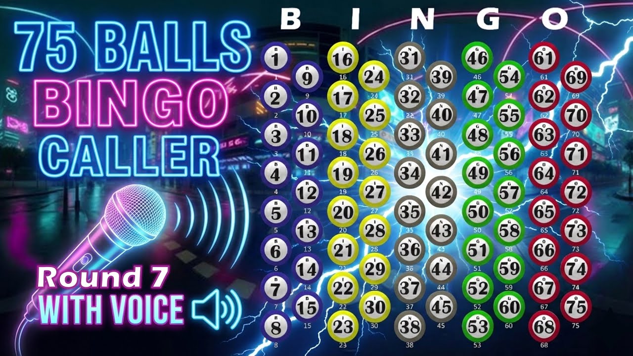 75 Ball Bingo Caller with Voice - Play Bingo at Home! ROUND 7