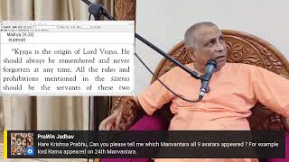 Thursday Q&A sessions for HG Sundar Gopal Prabhu.