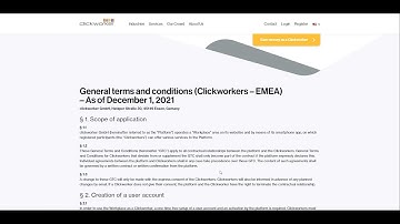 Clickworker Update. - General terms and conditions (Clickworkers – EMEA)– As of December 1, 2021.