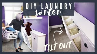 Beautiful DIY Tilt-Out Laundry Organizer For Extreme Sorter!! | The Diaries of DIY Danie