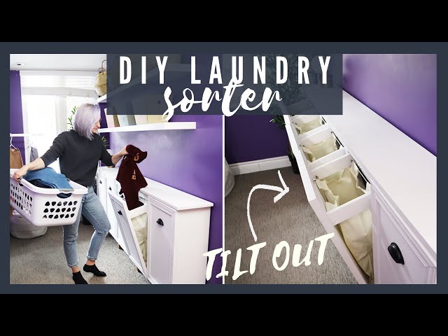 Beautiful DIY Tilt-Out Laundry Organizer For Extreme Sorter!!