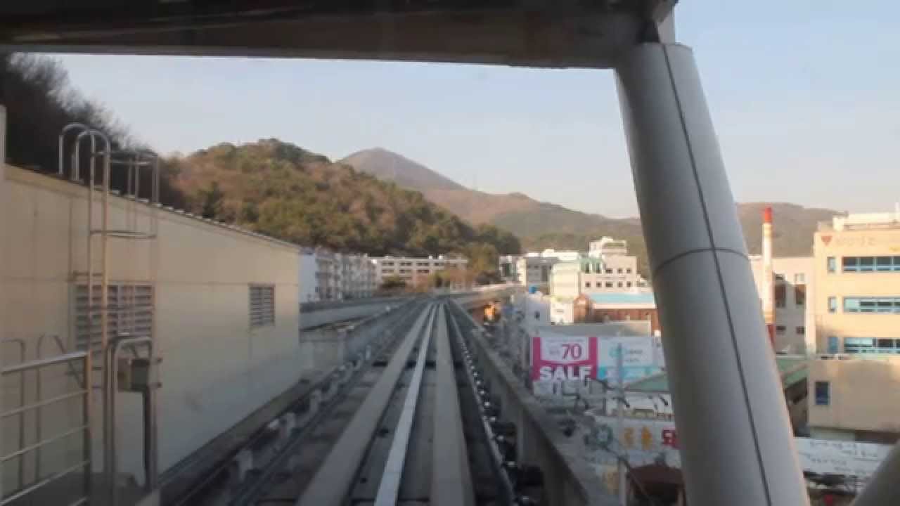 【前面展望】・釜山地下鉄4号線・盤如農産物市場駅→安平駅 / Utazás a Humetro (Busan) 4es vonalán