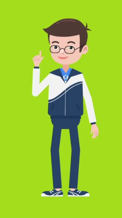 Boy with glasses animation green screen part 1