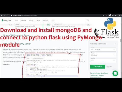 Download and install mongoDB on Windows 10 and connect to python flask using PyMongo module